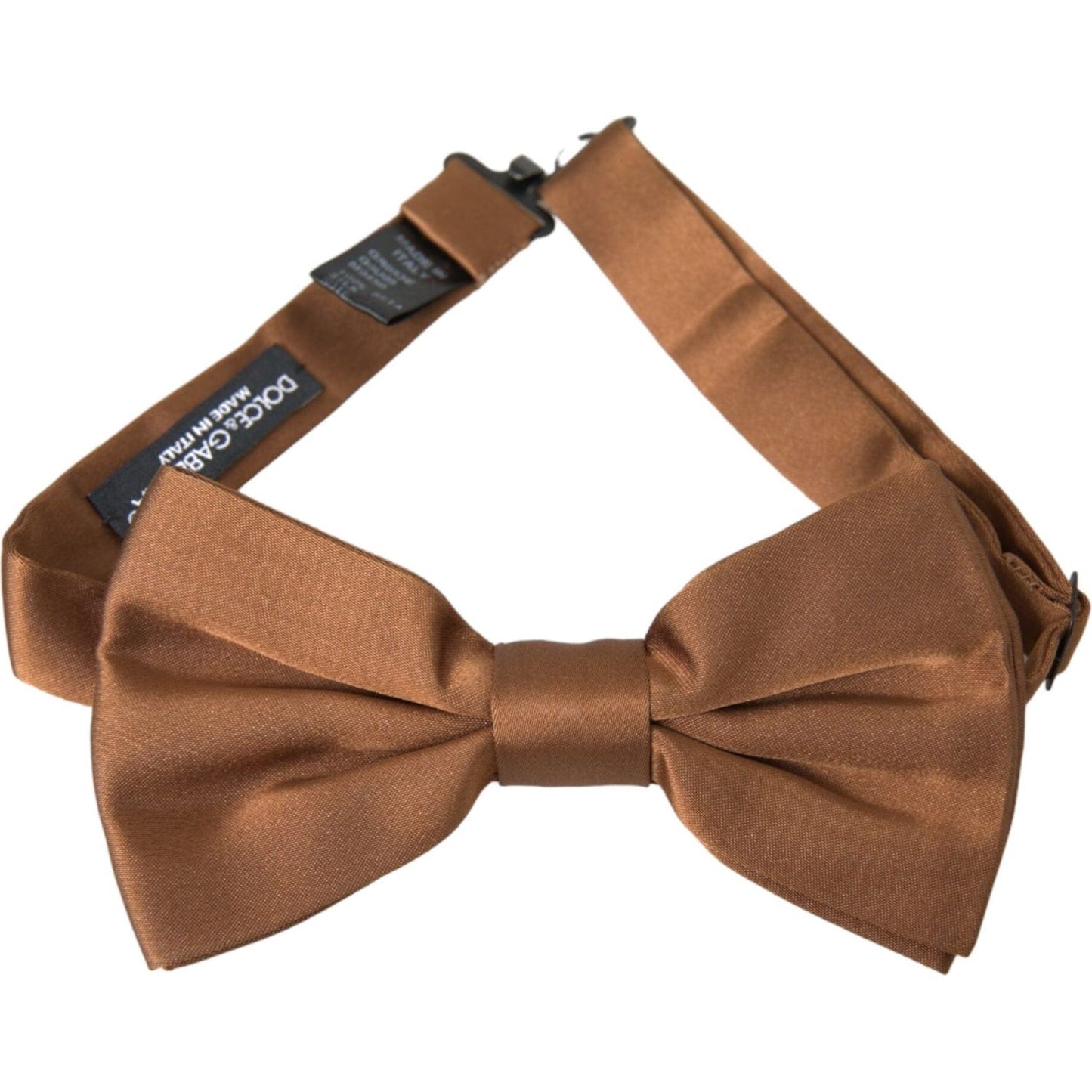 Dolce & Gabbana Brown Silk Adjustable Neck Men Bow Tie Dolce & Gabbana