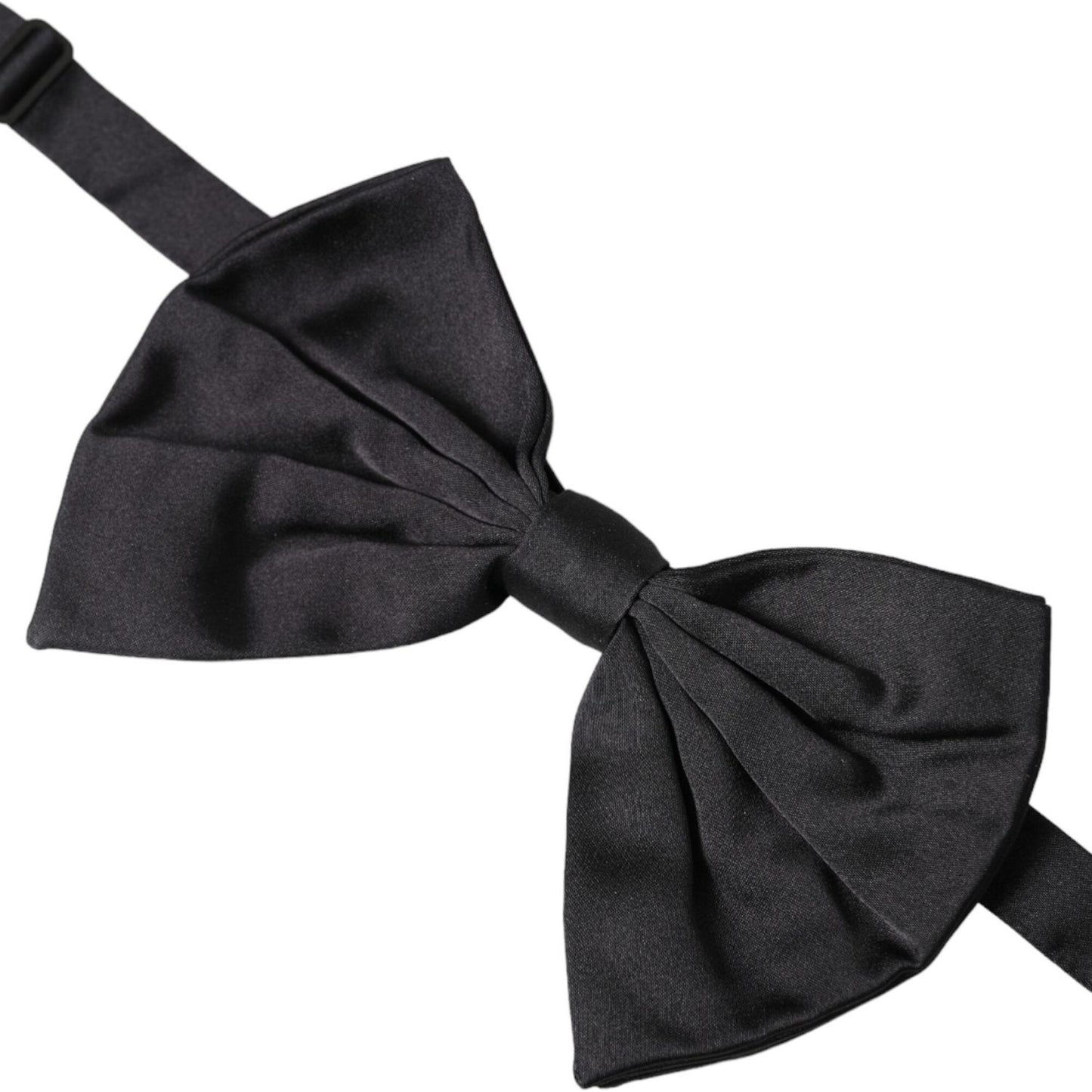 Dolce & Gabbana Black Satin Silk Adjustable Neck Men Bow Tie Dolce & Gabbana