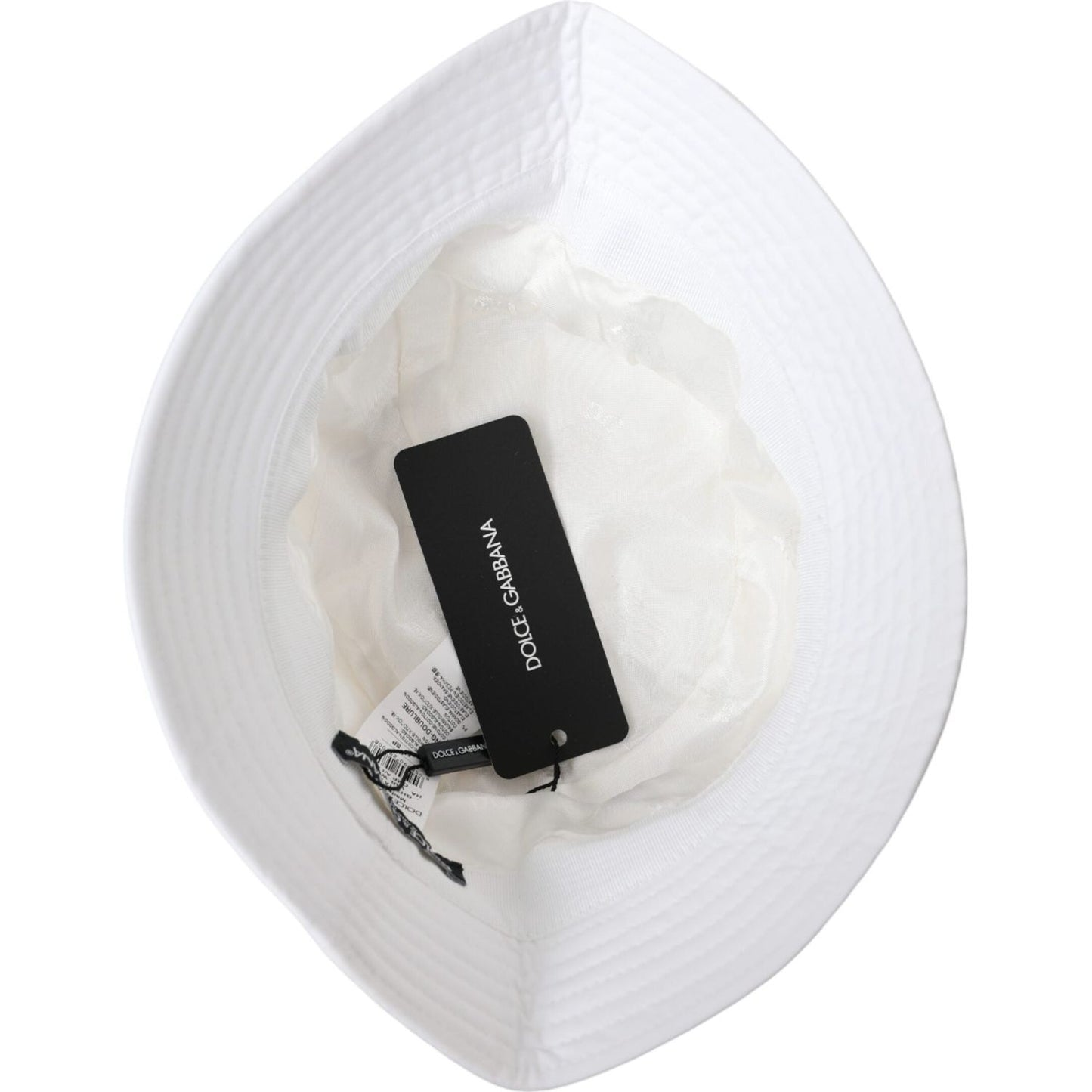 Dolce & Gabbana White Cotton Cap Bucket Capello Hat Men Dolce & Gabbana