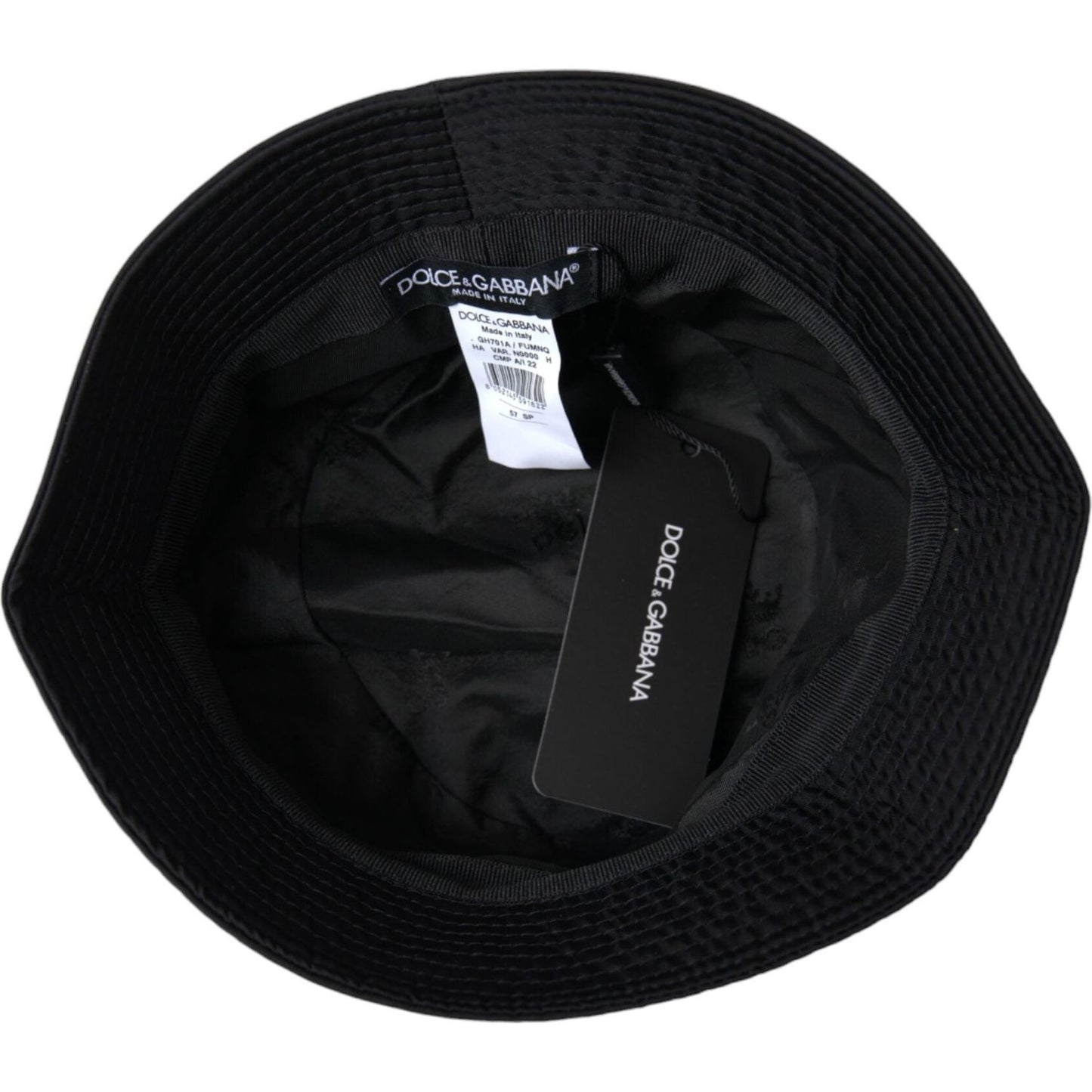 Dolce & Gabbana Black Wide Brim Cap Bucket Hat Men Dolce & Gabbana