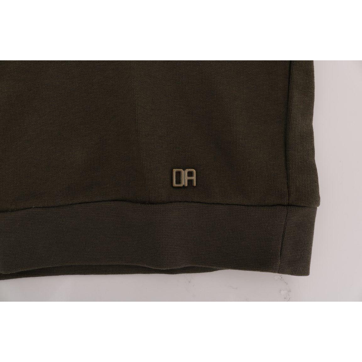 Daniele Alessandrini Green Pullover Hodded Cotton Sweater