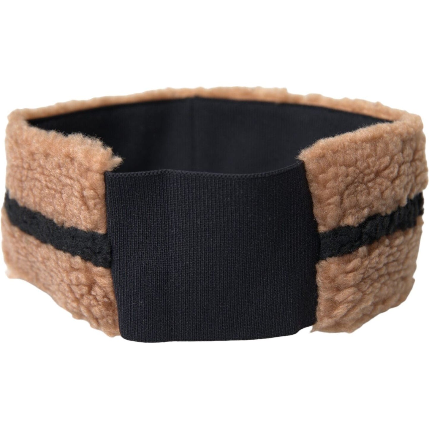 Dolce & Gabbana Brown Black Fleece Wool Head Band Hat Men Dolce & Gabbana