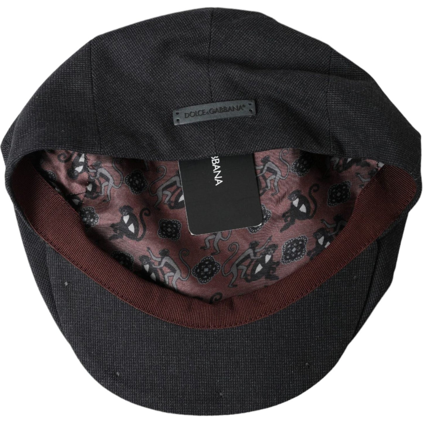 Dolce & Gabbana Gray Cotton Cloth Newsboy Hat Men Dolce & Gabbana