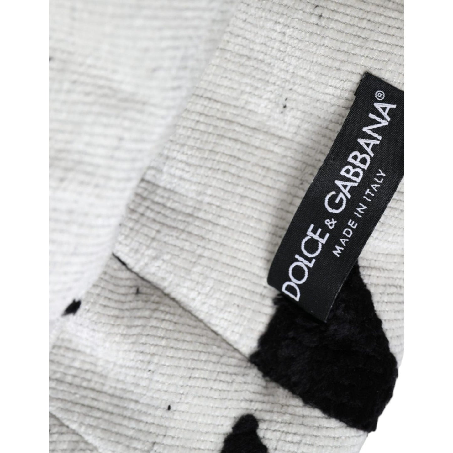 Dolce & Gabbana Black White Wool Whole Head Wrap Hat Dolce & Gabbana