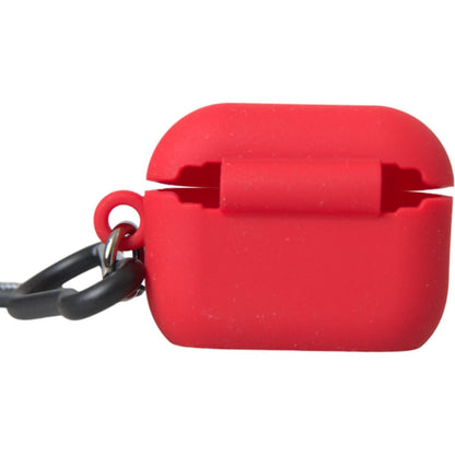 Dolce & Gabbana Red Silicone Rubber Logo Embossed Airpods Case