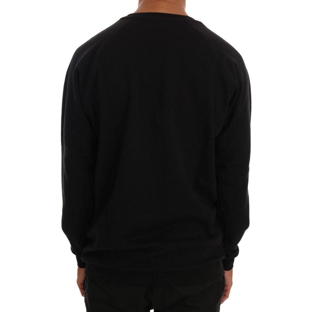 Daniele Alessandrini Black Crewneck Cotton Pullover Sweater