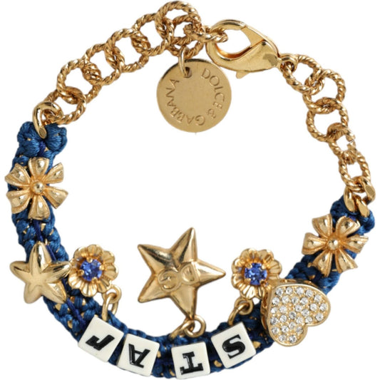 Dolce & Gabbana Gold Tone Brass Chain Star Fashion Bracelet