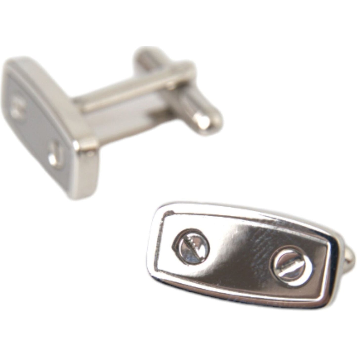 Dolce & Gabbana Silver Plated Metal Brass Pin Men Cufflinks