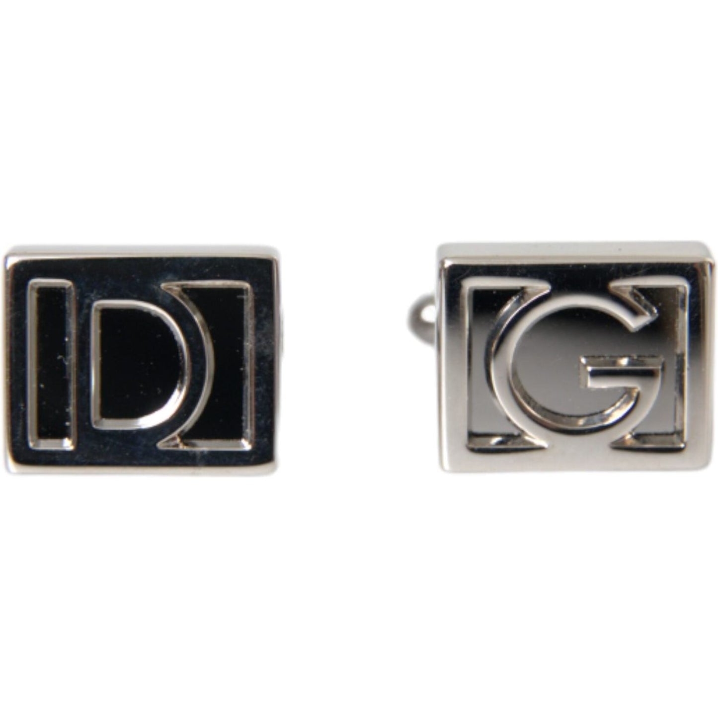 Dolce & Gabbana Silver Plated Metal Brass DG Logo Pin Cufflinks Cufflinks Dolce & Gabbana