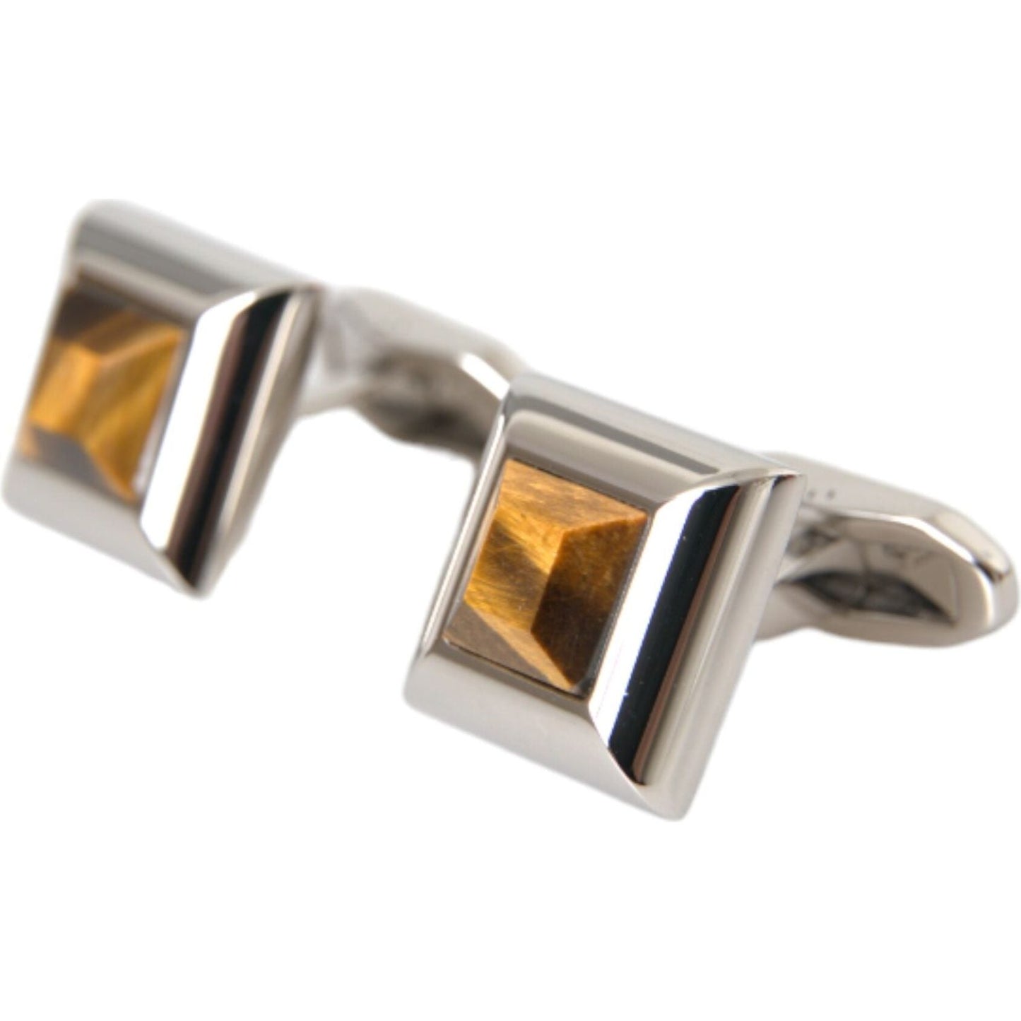 Dolce & Gabbana Silver Plated Brass Pin Crystal Cufflinks Cufflinks Dolce & Gabbana