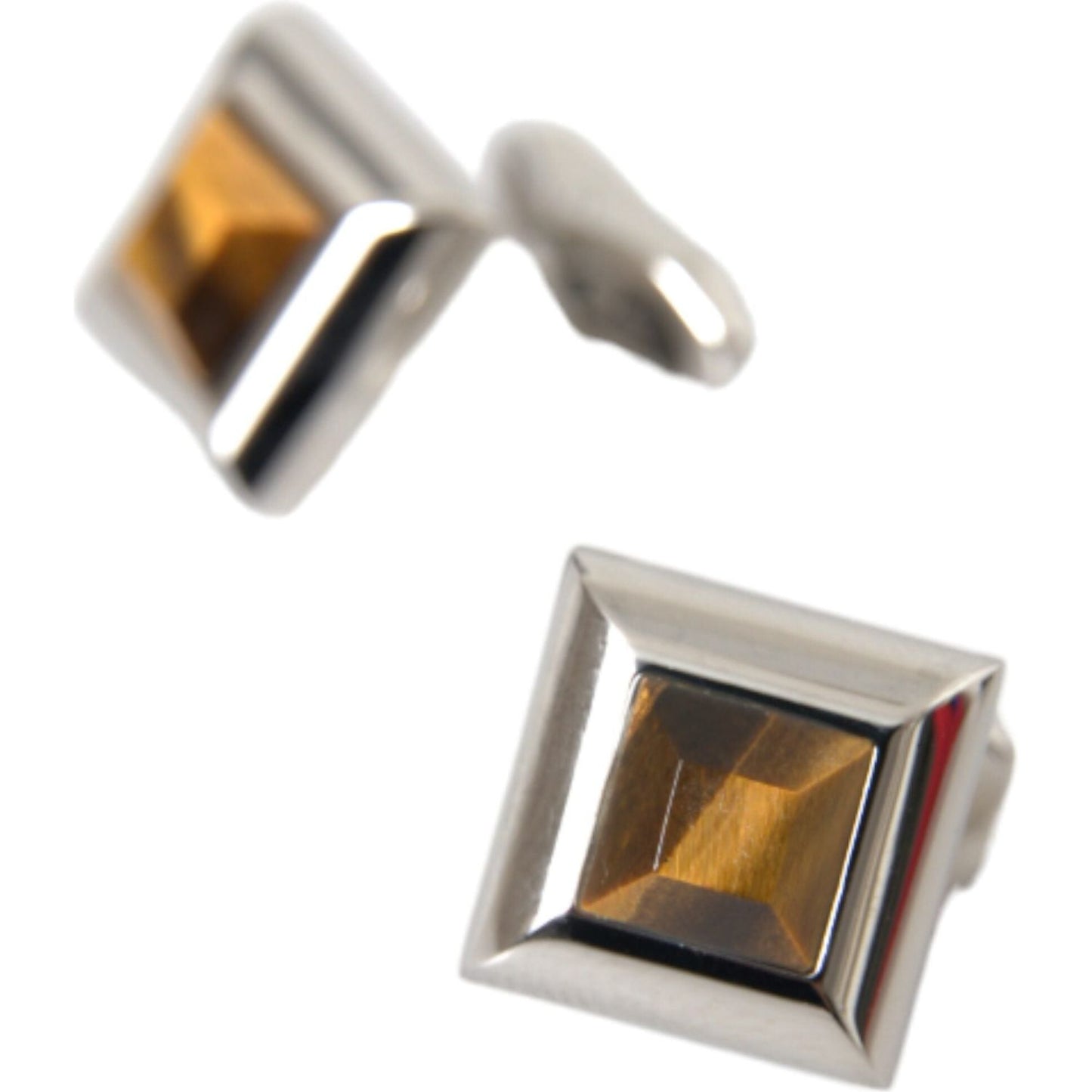 Dolce & Gabbana Silver Plated Brass Pin Crystal Cufflinks Cufflinks Dolce & Gabbana