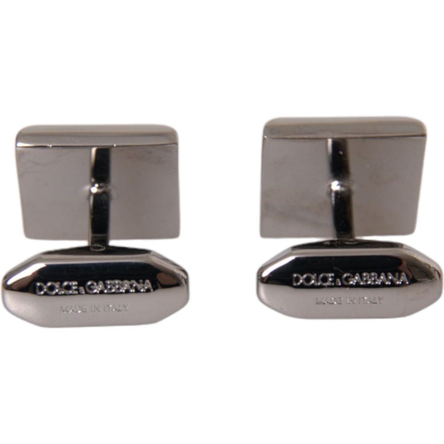 Dolce & Gabbana Silver Plated Brass Pin Crystal Cufflinks Cufflinks Dolce & Gabbana