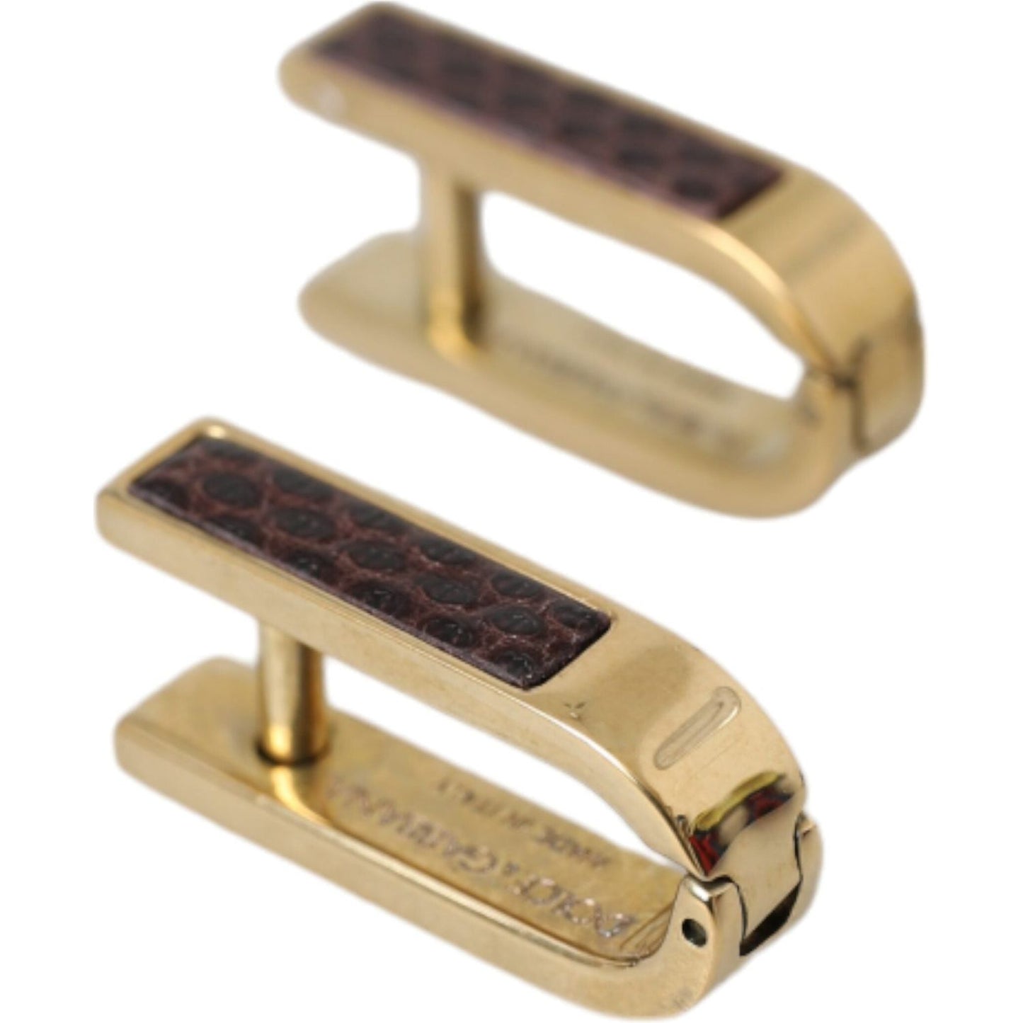 Dolce & Gabbana Gold Plated Metal Brass Pin Men Cufflinks Cufflinks Dolce & Gabbana