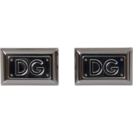 Silver Plated Metal Brass DG Logo Pin Cufflinks