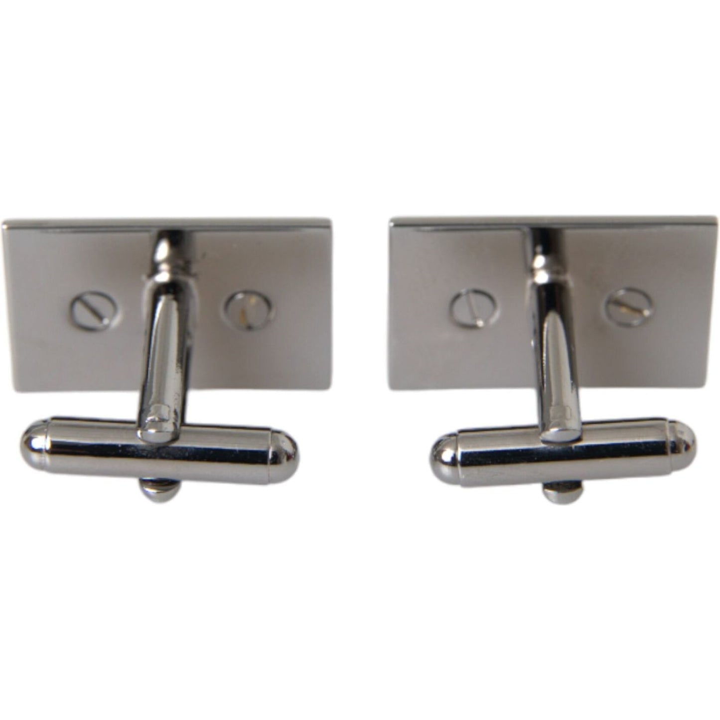 Dolce & Gabbana Silver Plated Metal Brass DG Logo Pin Cufflinks Cufflinks Dolce & Gabbana