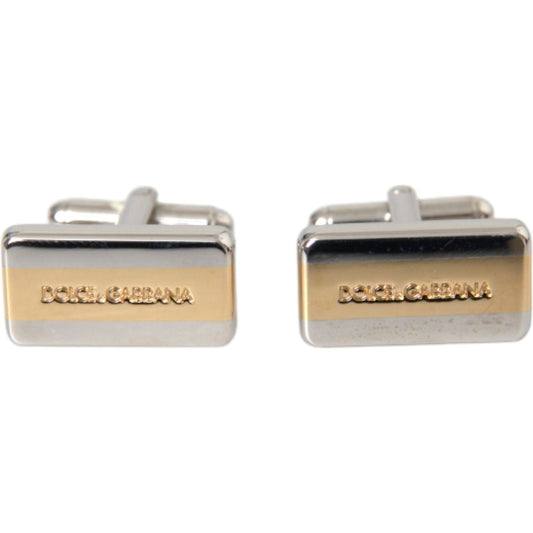 Silver Gold Plated Brass DG Logo Pin Cufflinks