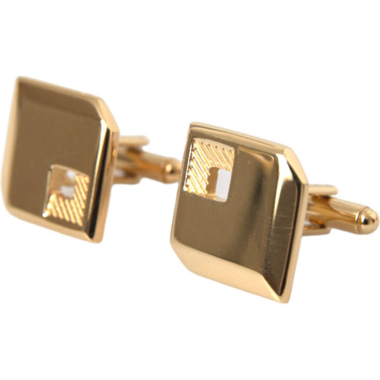 Gold Plated Metal Brass Square Pin Cufflinks