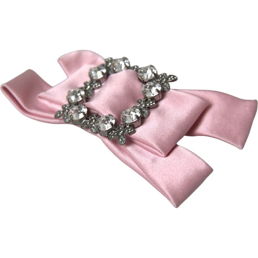 Dolce & Gabbana Pink Satin Crystal Jewelry Brooch Hair Pin Dolce & Gabbana