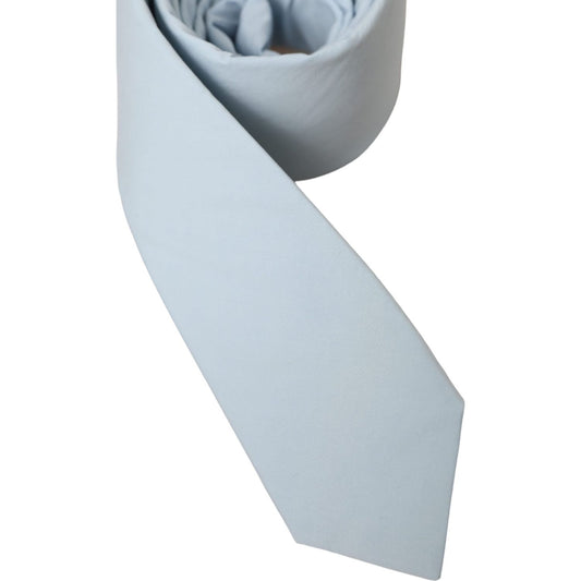 Light Blue Cotton Adjustable Tie Men