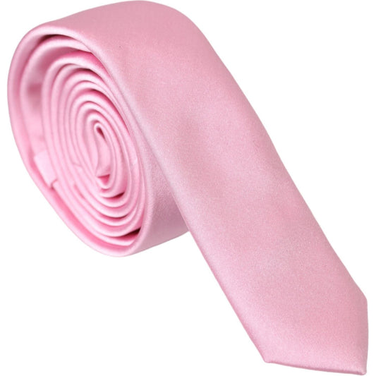 Dolce & Gabbana Pink Solid Silk Adjustable Tie Men Dolce & Gabbana