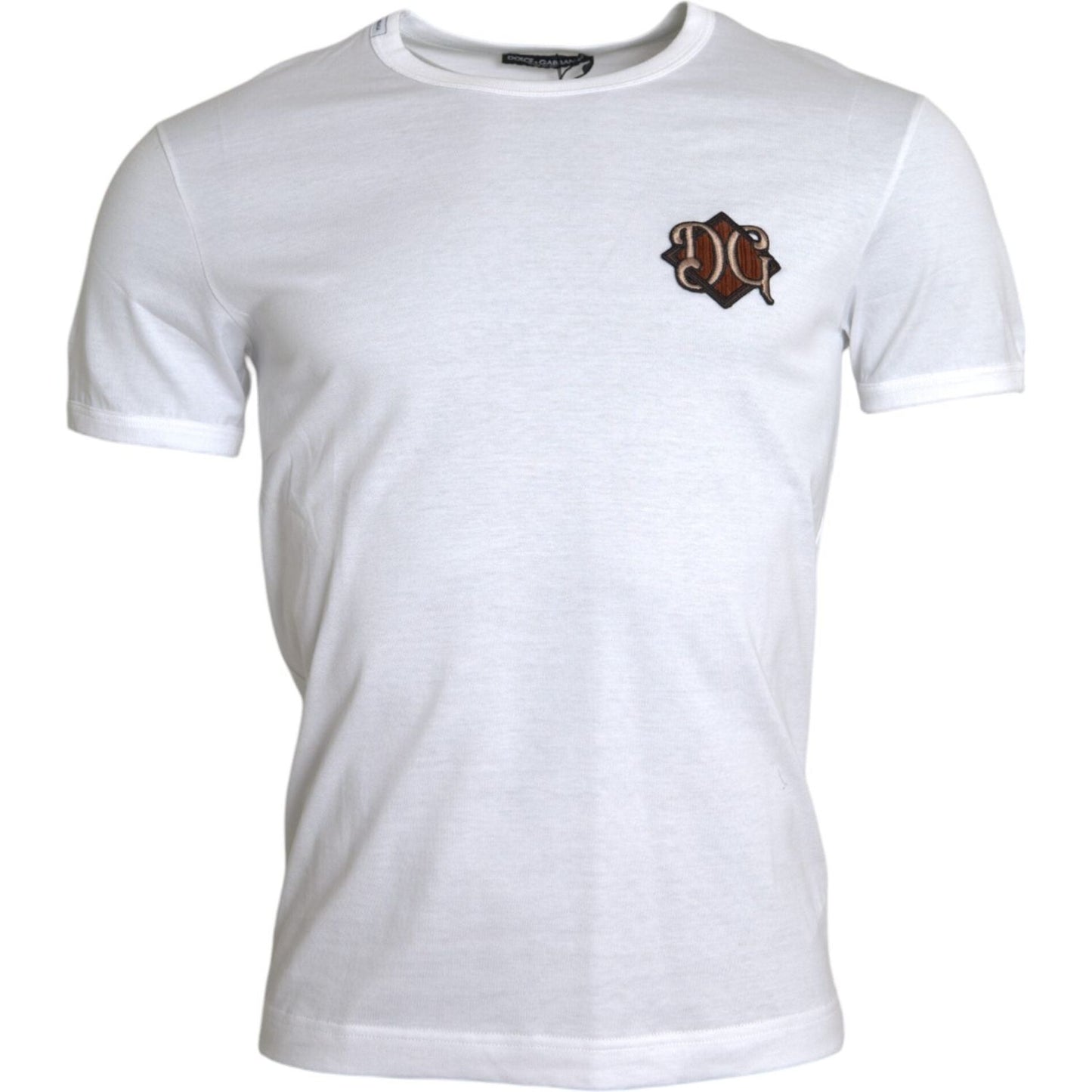 Dolce & Gabbana White Logo Embroidery Short Sleeve T-shirt Dolce & Gabbana