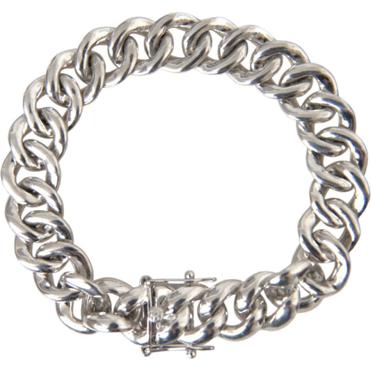 Solid Heavy Curb Link 925 Sterling Silver Bracelet Men