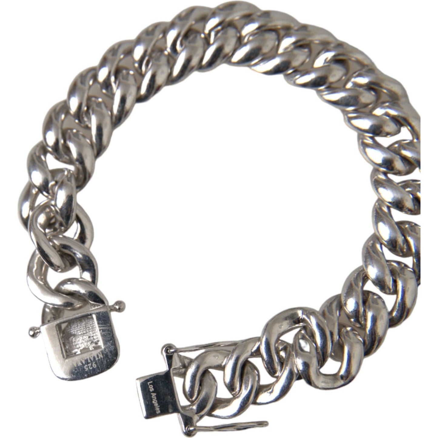 Nialaya Solid Heavy Curb Link 925 Sterling Silver Bracelet Men Bracelet Nialaya