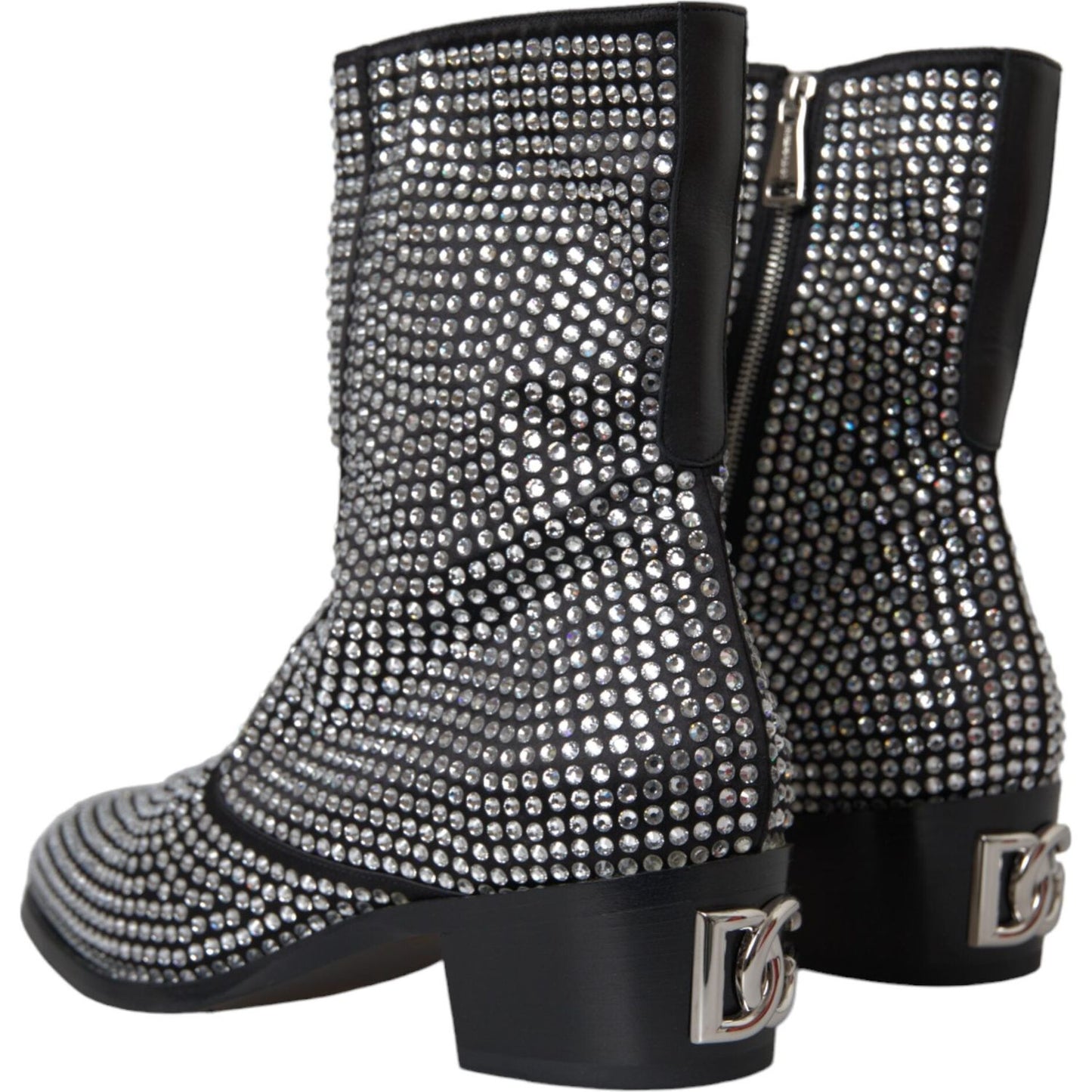 Dolce & Gabbana Black Rhinestone Crystal Chelsea Boots Shoes Dolce & Gabbana