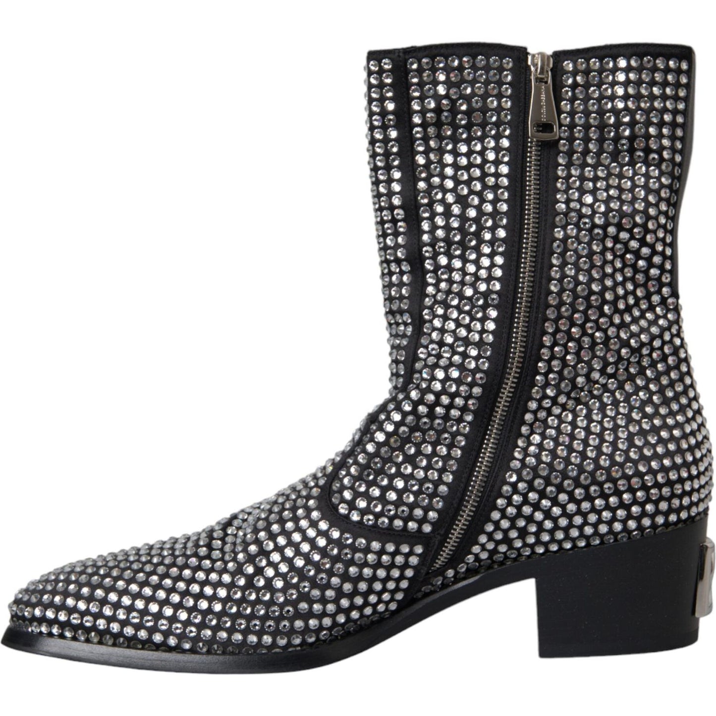 Dolce & Gabbana Black Rhinestone Crystal Chelsea Boots Shoes Dolce & Gabbana