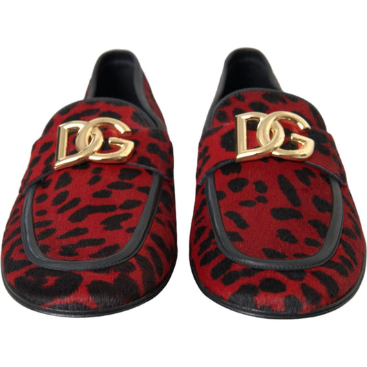 Red Black Leopard DG Loafers Formal Men Shoes