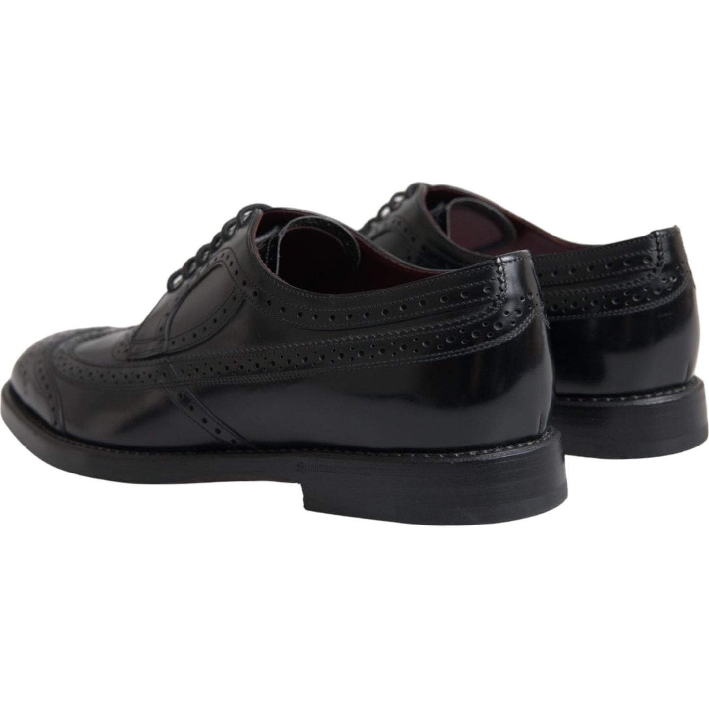 Dolce & Gabbana Black Leather Oxford Wingtip Formal Men Shoes Dolce & Gabbana