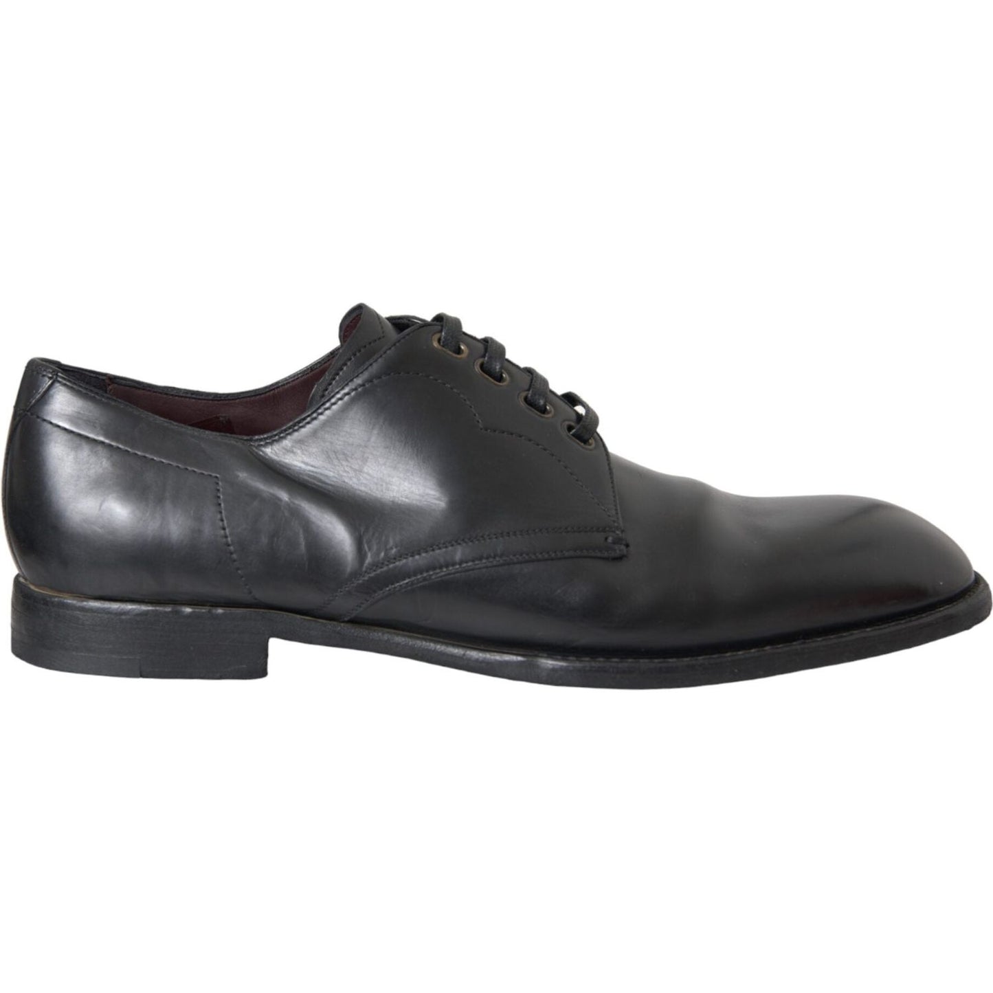 Dolce & Gabbana Black Leather Derby Formal Dress Men Shoes Dolce & Gabbana