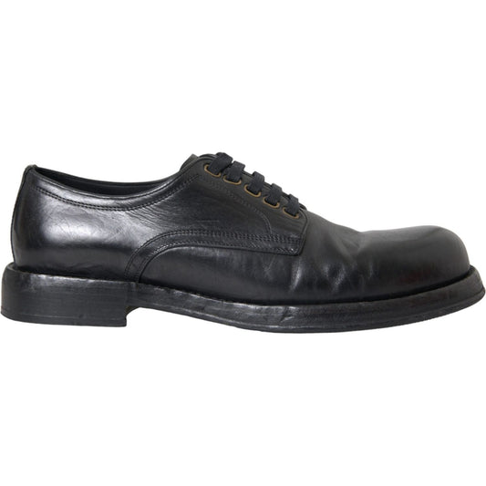 Black Horse Leather Derby Men Dress Shoes