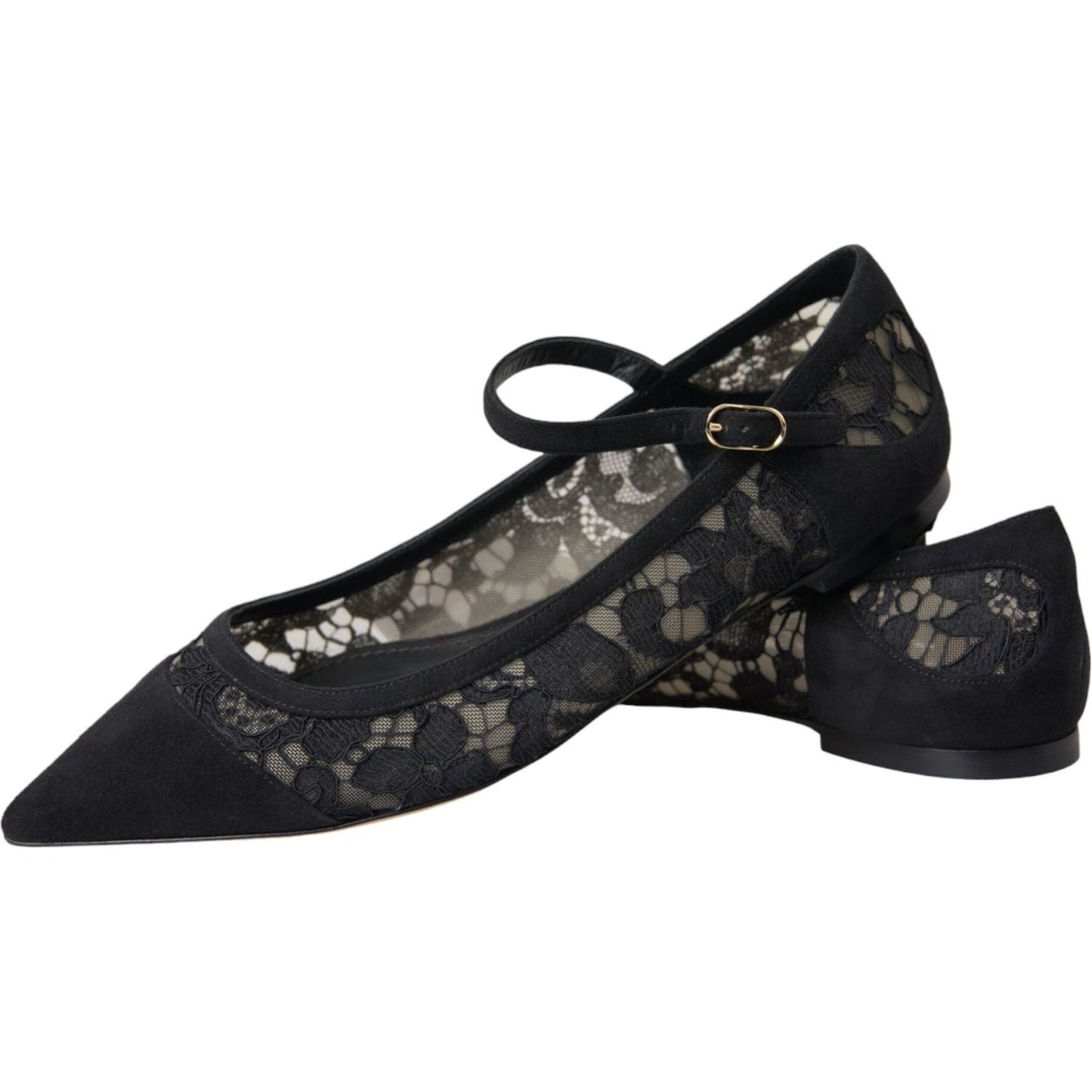 Dolce & Gabbana Black Taormina Lace Bellucci Flats Shoes Dolce & Gabbana