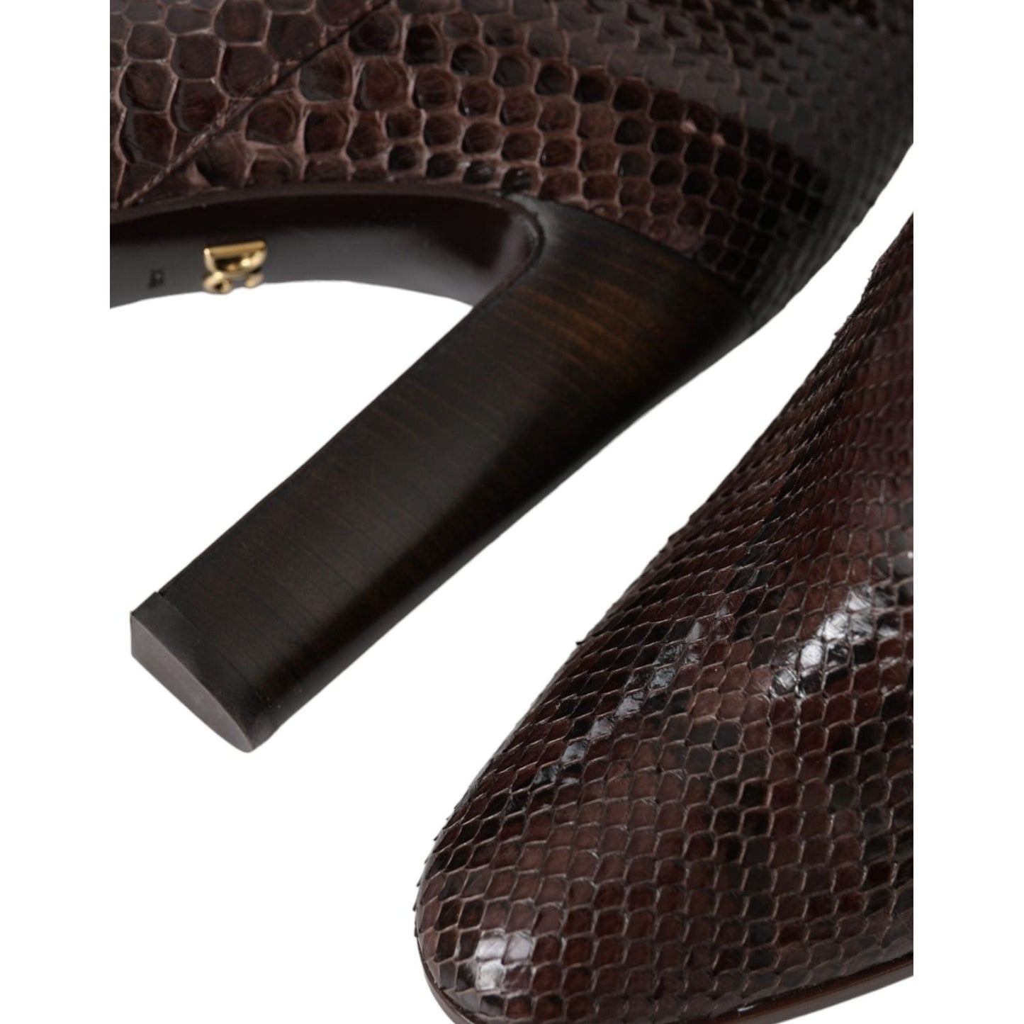 Dolce & Gabbana Brown Exotic Leather Heels High Boots Shoes Dolce & Gabbana