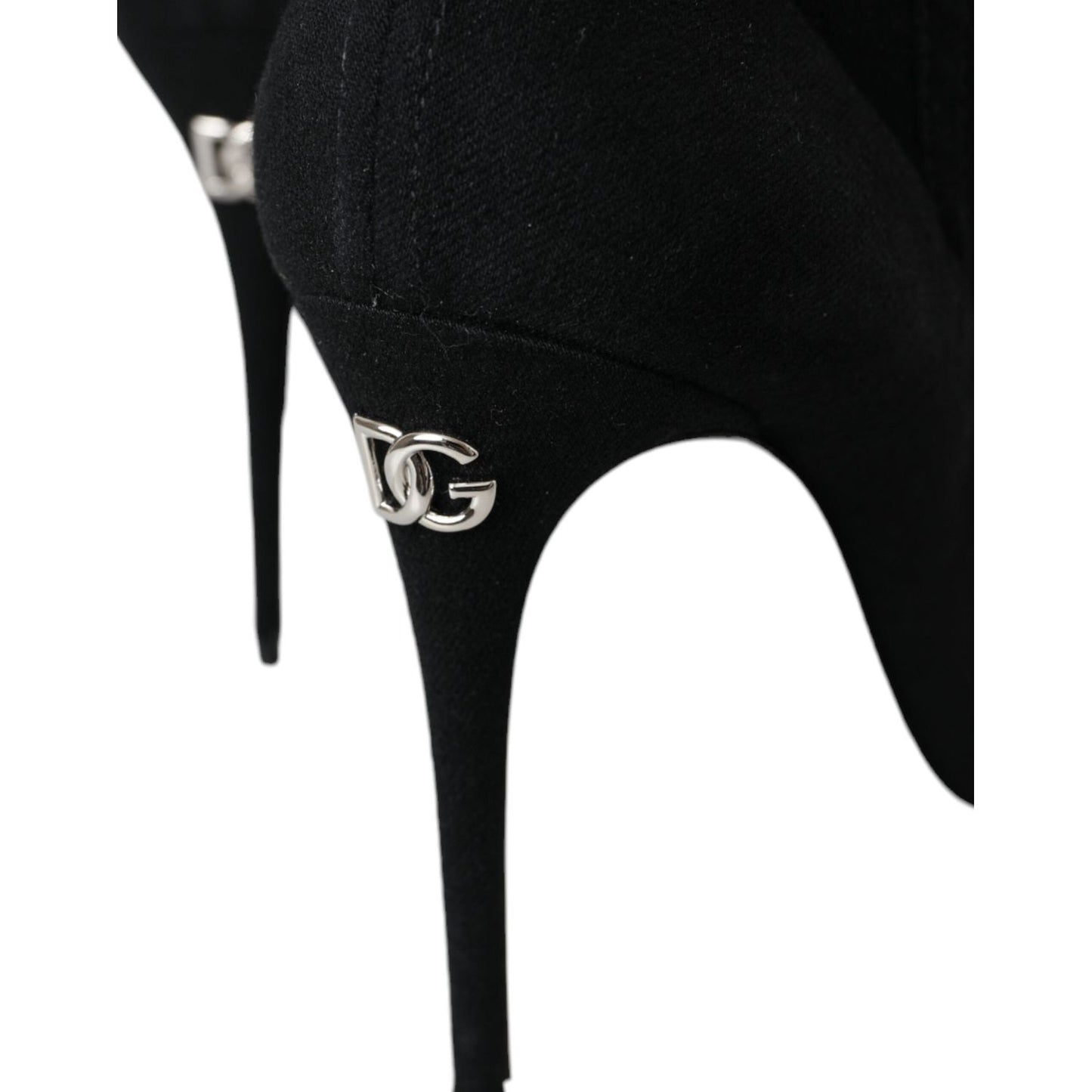 Dolce & Gabbana Black Stiletto Heels Denim Ankle Boots Shoes Dolce & Gabbana