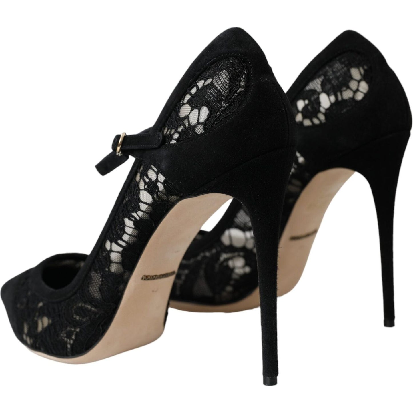 Dolce & Gabbana Black Taormina Lace Mary Janes Pumps Shoes Dolce & Gabbana