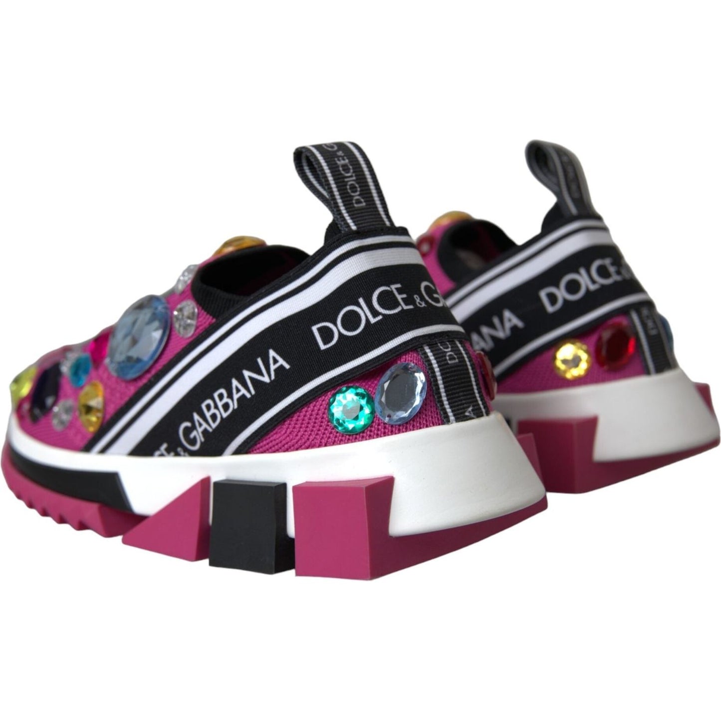 Dolce & Gabbana Pink Sorrento Crystals Sneakers Shoes Dolce & Gabbana