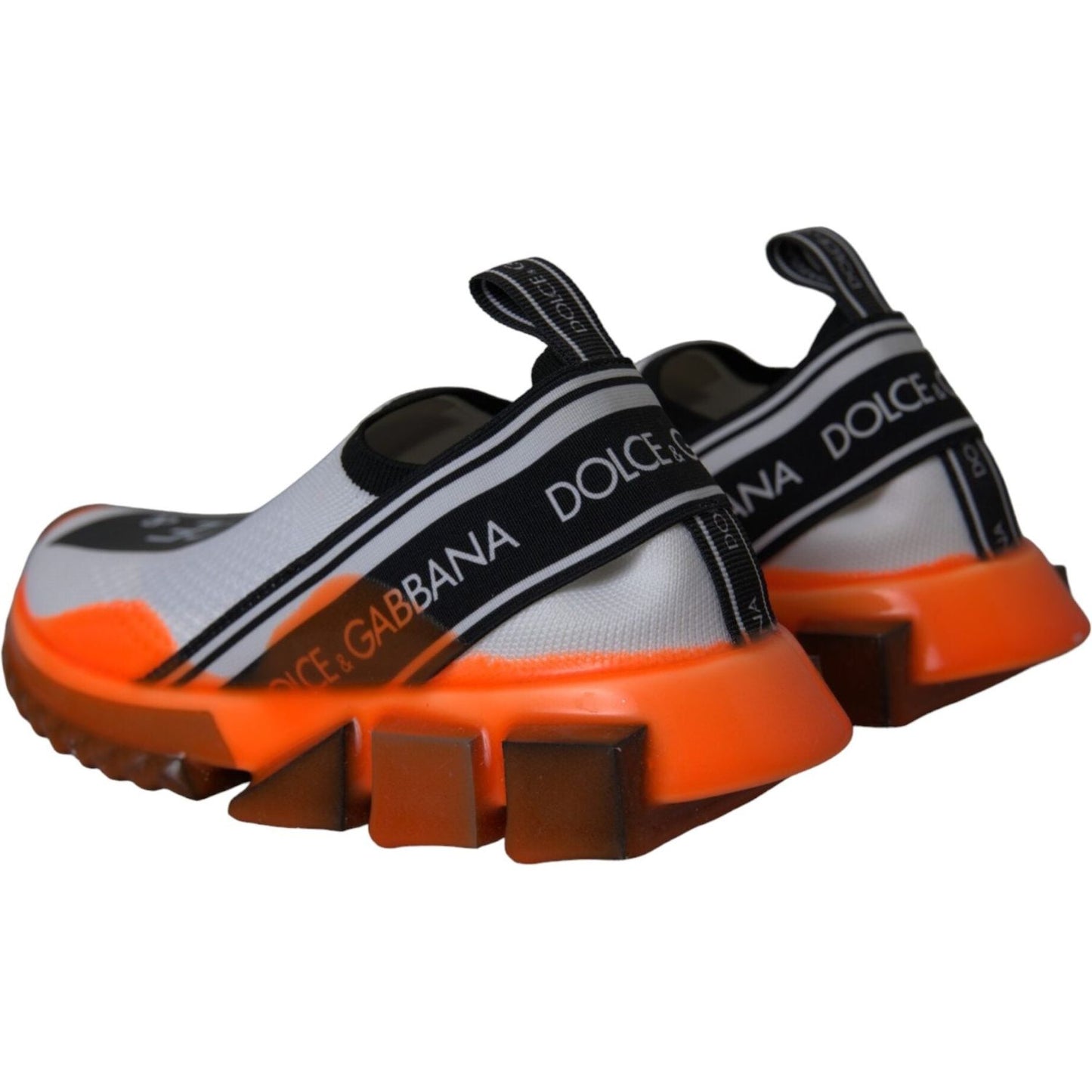 Dolce & Gabbana Black White Orange Slip On Sorrento Sneakers Shoes Dolce & Gabbana