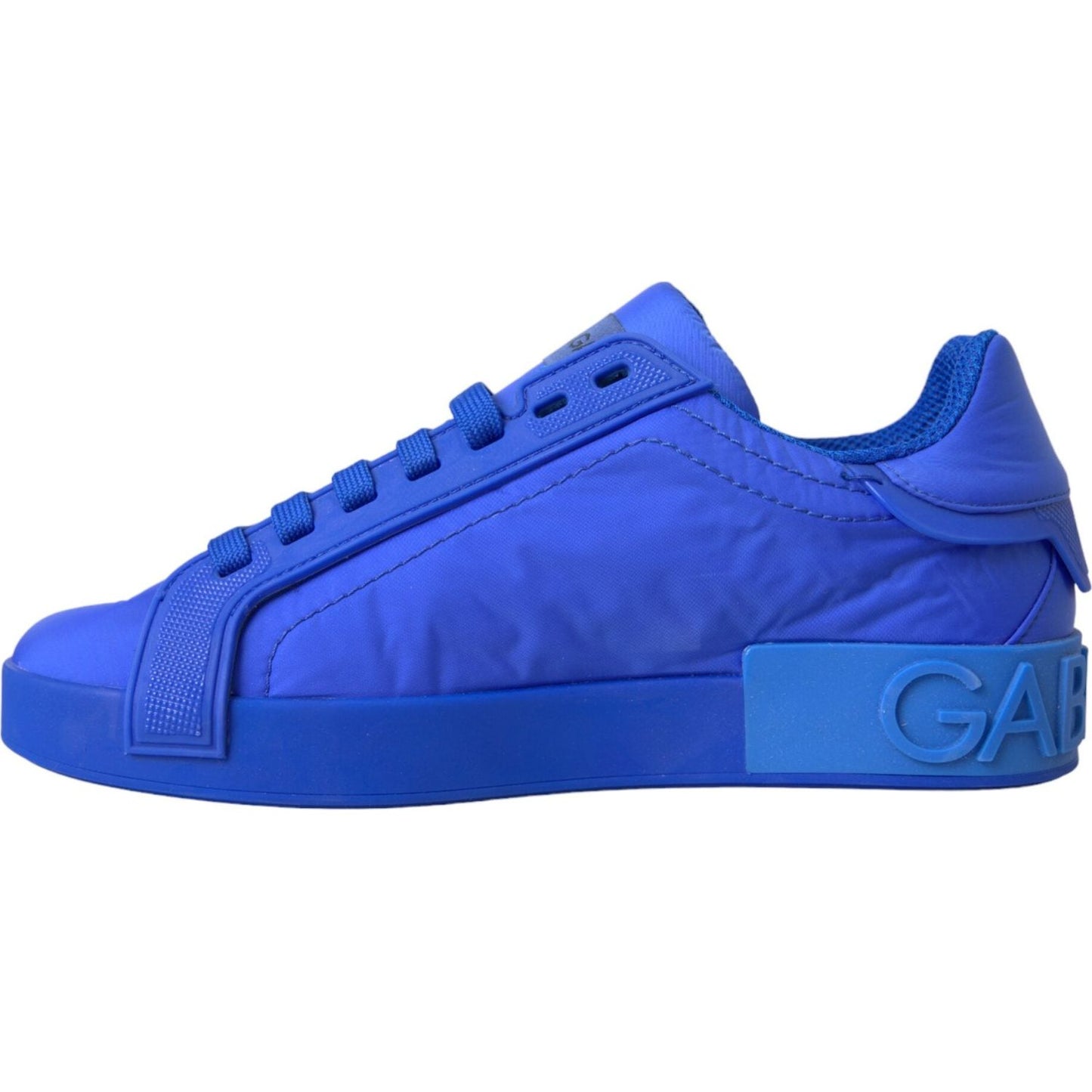 Dolce & Gabbana Blue Leather Fabric Low Top Sneakers Shoes Dolce & Gabbana