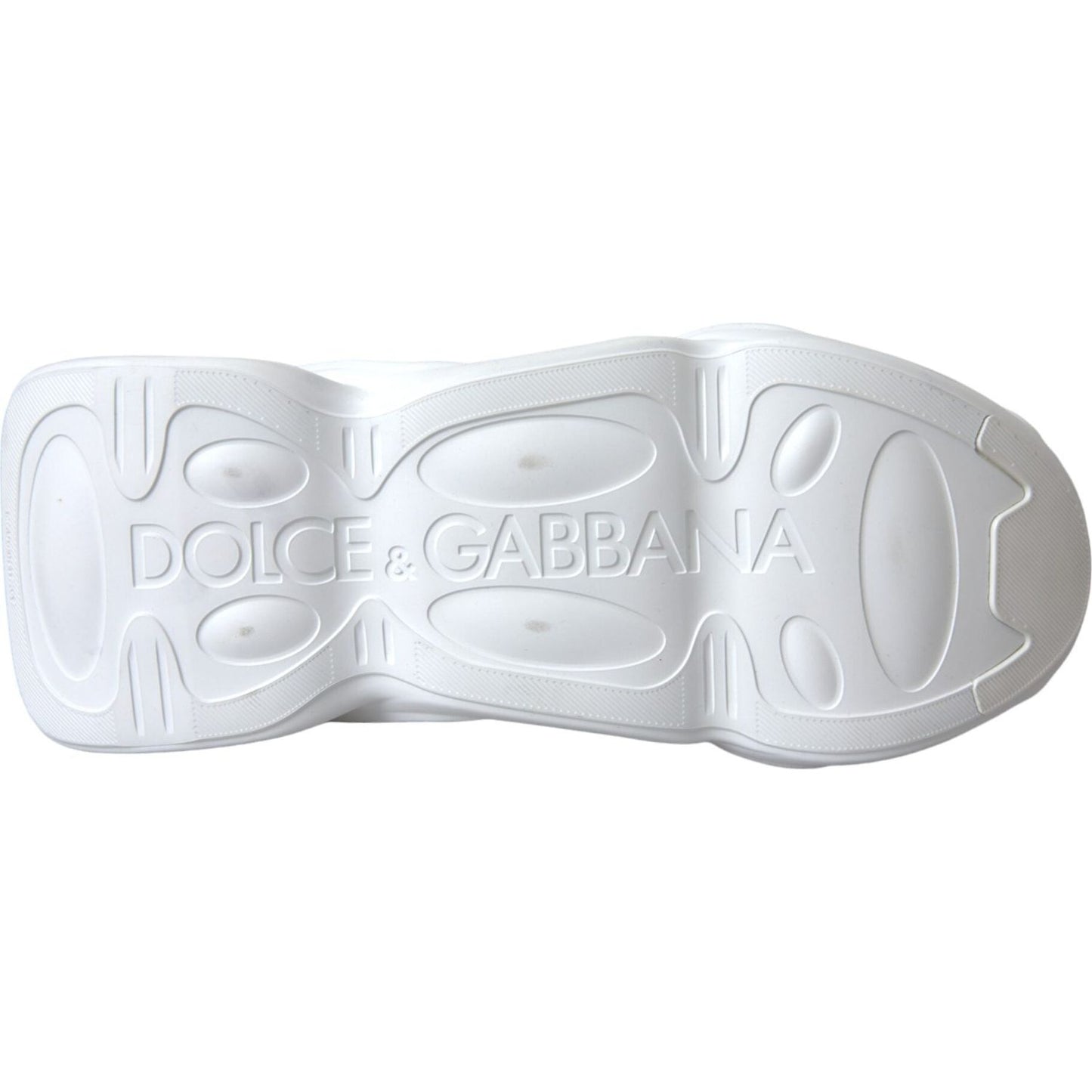 Dolce & Gabbana White Padded Fabric Wave Low Top Sneakers Shoes Dolce & Gabbana