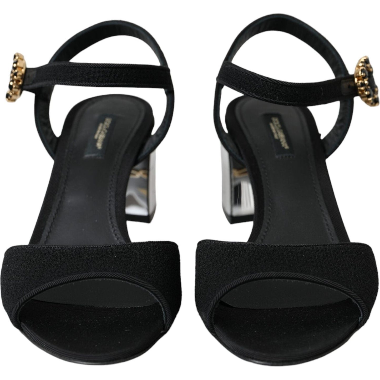 Dolce & Gabbana Black Crystal Ankle Strap Keira Sandal Shoes Dolce & Gabbana