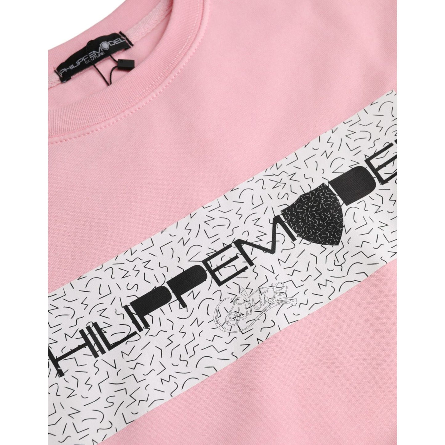 Philippe Model Pink Cotton Logo Print Long Sleeves Pullover Sweater Philippe Model