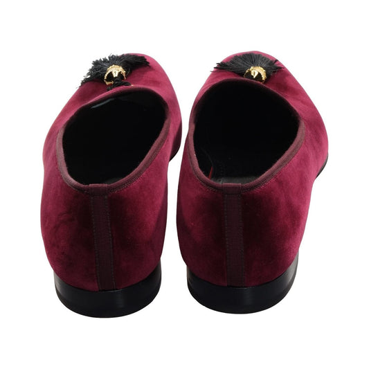 Stanboul Burgundy Velvet Flat Shoes