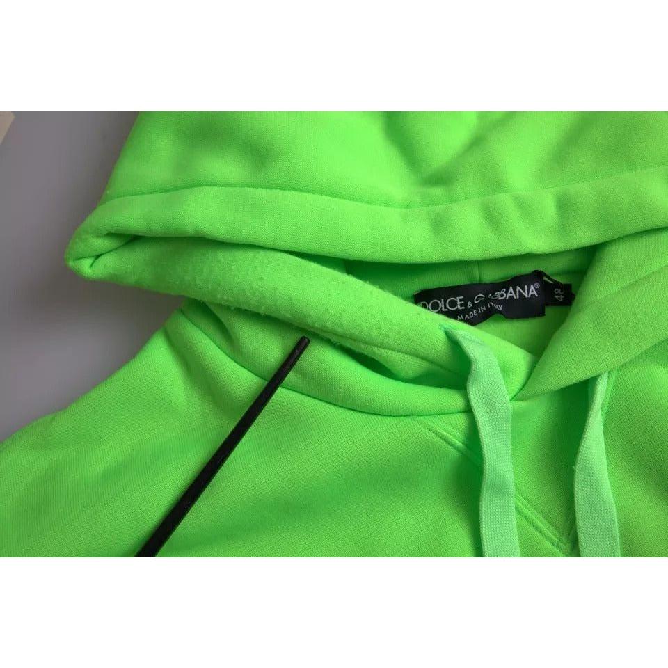 Dolce & Gabbana Neon Green Logo Pullover Hooded Sweatshirt Sweater Dolce & Gabbana