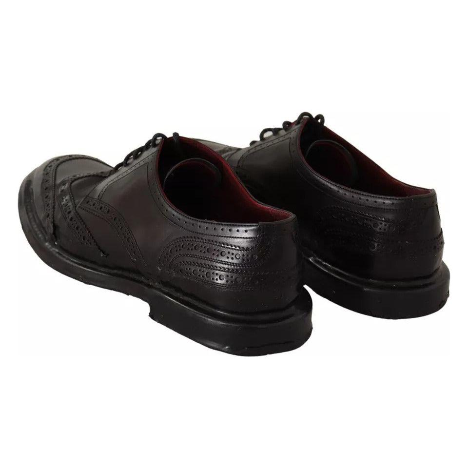 Dolce & Gabbana Black Leather Brogue Oxford Dress Shoes Dolce & Gabbana