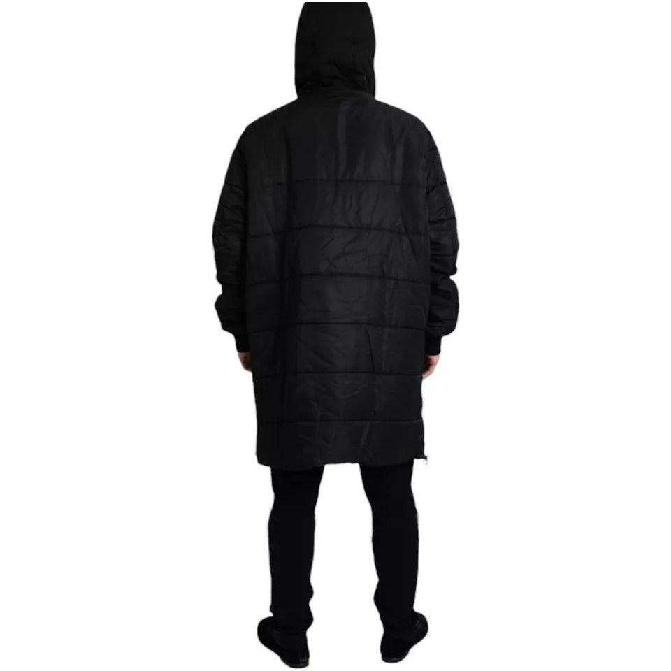 Dolce & Gabbana Black Nylon Hooded Parka Coat Winter Jacket Dolce & Gabbana