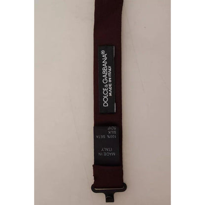 Dolce & Gabbana Bordeaux Silk Adjustable Neck Men Bow Tie
