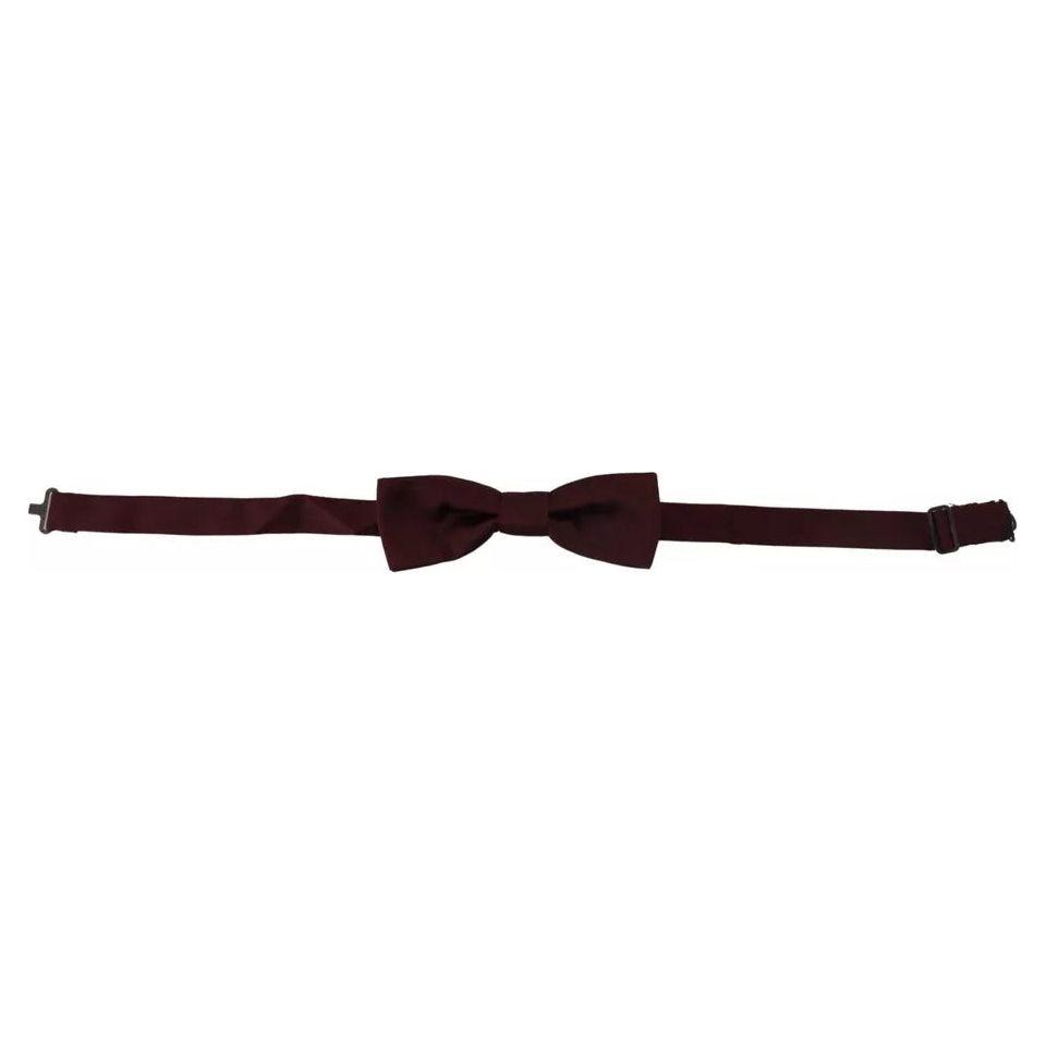 Dolce & Gabbana Bordeaux Silk Adjustable Neck Men Bow Tie Dolce & Gabbana