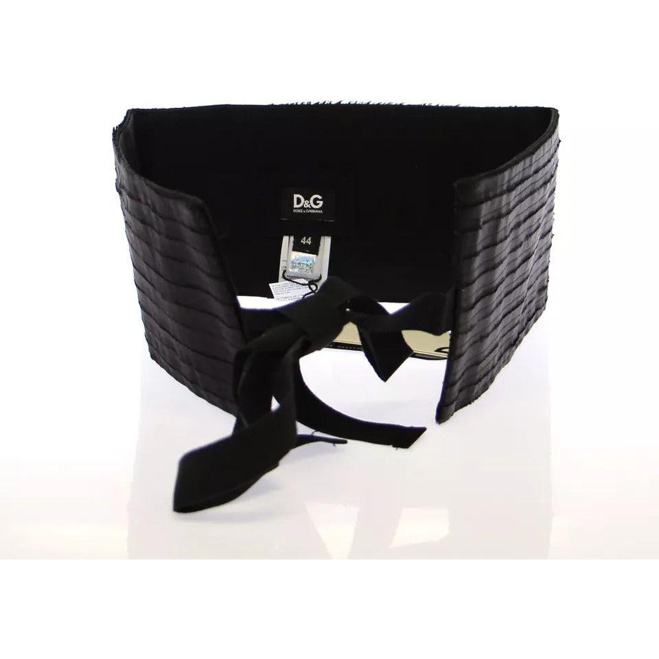 Dolce & Gabbana Black Silk Womens Waist Cummerbund